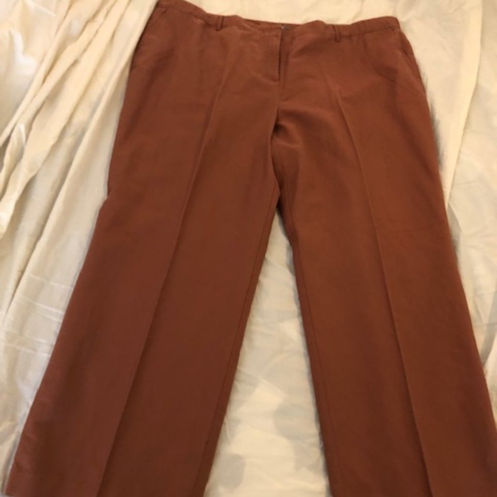 J. Jill Womens Linen / Cotton blend, brown pants.  Size 28W. NWT